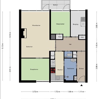 Enschede, Burgemeester Edo Bergsmalaan, 4-kamer appartement - foto 2