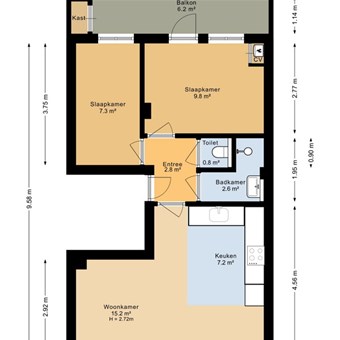 Amsterdam, Marco Polostraat, 3-kamer appartement - foto 2
